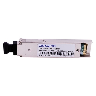XFP BIDI ER40 โมดูลตัวรับส่งสัญญาณไฟเบอร์ 10Gbps 1330nm / 1270nm 40km DOM