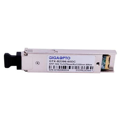10Gbps BIDI XFP ER60 โมดูลตัวรับส่งสัญญาณไฟเบอร์ 1270nm / 1330nm 60km DOM