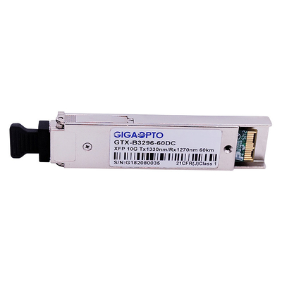 10Gbps XFP WDM ER60 โมดูลรับส่งสัญญาณไฟเบอร์อีเธอร์เน็ต 1330nm / 1270nm 60km DOM