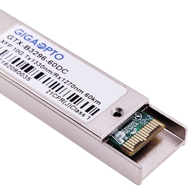 10Gbps XFP WDM ER60 โมดูลรับส่งสัญญาณไฟเบอร์อีเธอร์เน็ต 1330nm / 1270nm 60km DOM