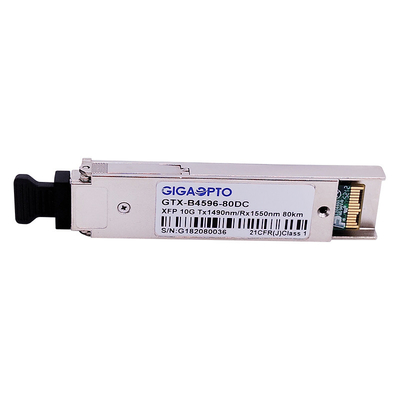 10Gbps WDM XFP ZR โมดูลรับส่งสัญญาณไฟเบอร์แบบสองทิศทาง 1490nm 1550nm 80km DOM