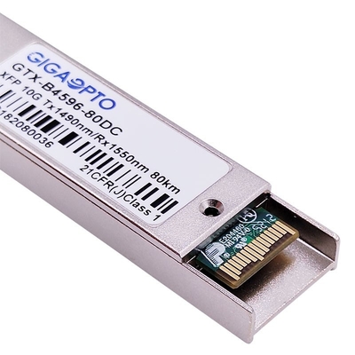 10Gbps WDM XFP ZR โมดูลรับส่งสัญญาณไฟเบอร์แบบสองทิศทาง 1490nm 1550nm 80km DOM