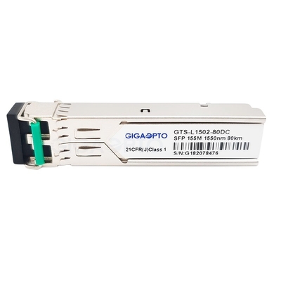 LC DOM 1550nm เครื่องรับส่งสัญญาณ Cisco SFP 155Mbps 80 กม. สำหรับ SMF GLC-FE-100ZX