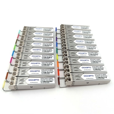 1270-1610nm 1000BASE-CWDM SFP Transceiver SMF 20km สำหรับ Cisco CWDM-SFP-xxxx-20
