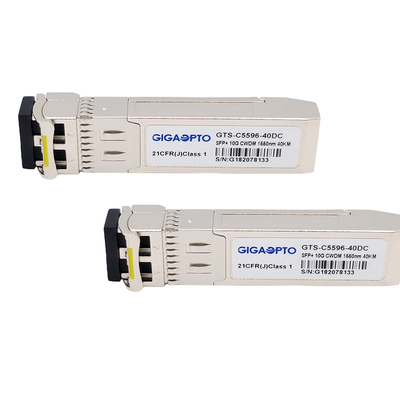 1270-1610nm CWDM 10Gbps SFP + ตัวรับส่งสัญญาณไฟเบอร์ 15dB SMF สำหรับ HPE CWDM-SFP10G-xxxx