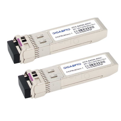 10Gbps ตัวรับส่งสัญญาณที่เข้ากันได้กับ Cisco 1490nm TX / 1550nm SFP-10G-BX80U