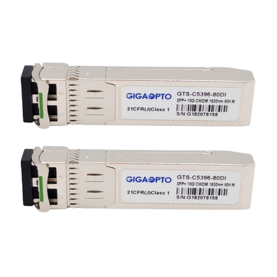 CWDM 1530nm ตัวรับส่งสัญญาณไฟเบอร์ของ Cisco 80 กม. สำหรับ SMF CWDM-SFP10G-xx