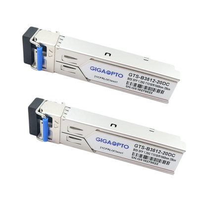 1000BASE-BX Cisco GLC-BX-20U โมดูลรับส่งสัญญาณ SFP ที่เข้ากันได้ TX1310nm RX1550nm 20 กม.